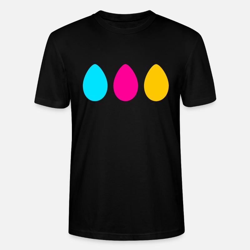 Three Easter eggs - Stanley/Stella CRAFTER Unisex Organic T-Shirt - black