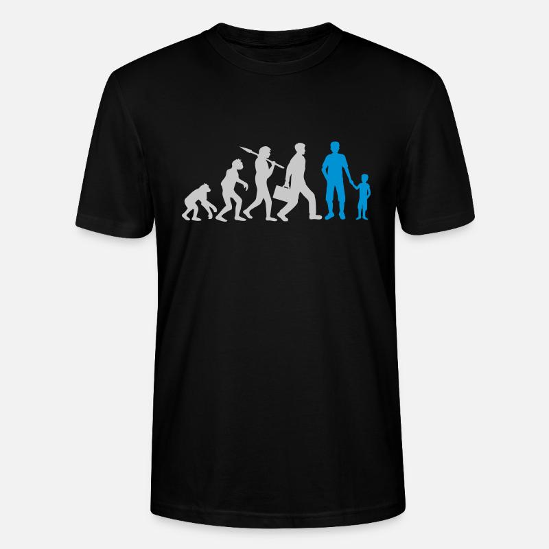 Junge Papa Evolution Kind - Stanley/Stella Unisex Bio-T-Shirt CRAFTER - Schwarz