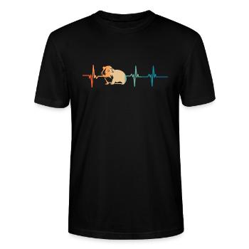 Herzschlag des Meerschweinchens - Stanley/Stella Unisex Bio-T-Shirt CRAFTER - Schwarz - Vorne - Alina (178cm) & Michal (187cm)