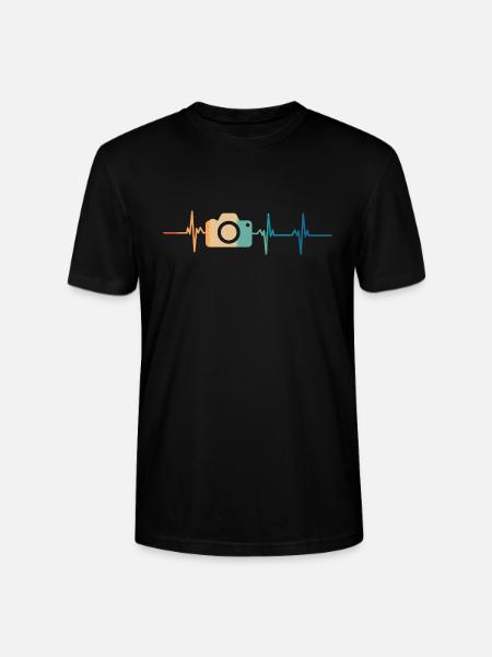 Heartbeat Camera - Stanley/Stella CRAFTER Unisex Organic T-Shirt - black