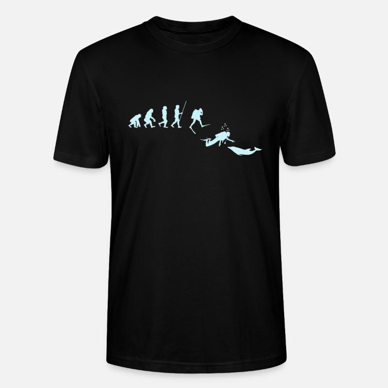 Diver Evolution Diving Dolphin - Stanley/Stella CRAFTER Unisex Organic T-Shirt - black