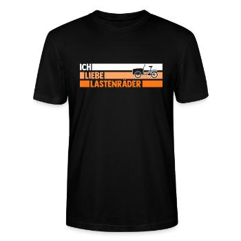 Fahrrad Lastenfahrrad Lastenrad - Stanley/Stella Unisex Bio-T-Shirt CRAFTER - Schwarz - Vorne - Alina (178cm) & Michal (187cm)