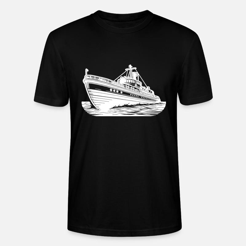 Schnittiges Hochseeschiff Kutter Schlepper - Stanley/Stella Unisex Bio-T-Shirt CRAFTER - Schwarz