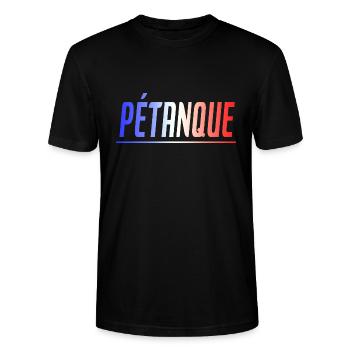 PETANQUE BOULE CADEAU SPORT FRANCE - T-shirt bio CRAFTER Stanley Stella Unisexe - noir - Devant - Alina (178cm) & Michal (187cm)