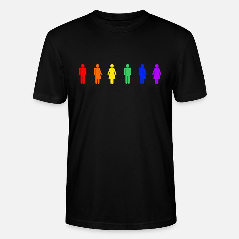 Regenbogenmenschen Regenbogen LGBT - Stanley/Stella Unisex Bio-T-Shirt CRAFTER - Schwarz