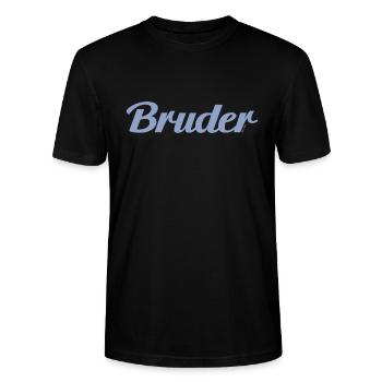 Brother light blue 2024 - Stanley/Stella CRAFTER Unisex Organic T-Shirt - black - Front - Alina (178cm) & Michal (187cm)