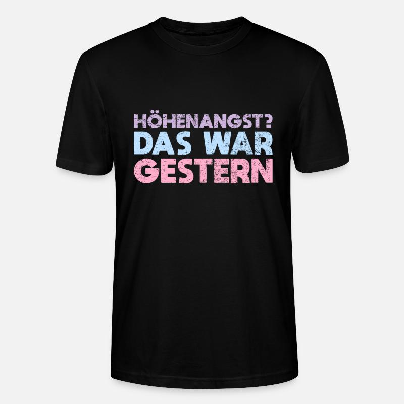 Höhenangst? Das War Gestern - Stanley/Stella Unisex Bio-T-Shirt CRAFTER - Schwarz