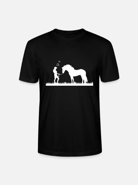 Frau mit Pferd - Stanley/Stella Unisex Bio-T-Shirt CRAFTER - Schwarz
