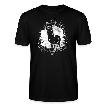 Amour animal Lama Funny énonciations animal animal - T-shirt bio CRAFTER Stanley Stella Unisexe - noir - Devant - Alina (178cm) & Michal (187cm)