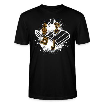 Musik - Stanley/Stella Unisex Bio-T-Shirt CRAFTER - Schwarz - Vorne - Alina (178cm) & Michal (187cm)