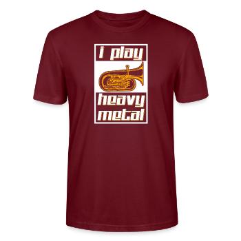 Heavy Metal - Stanley/Stella CRAFTER Unisex Organic T-Shirt - burgundy - Front - Alina (178cm) & Michal (187cm)
