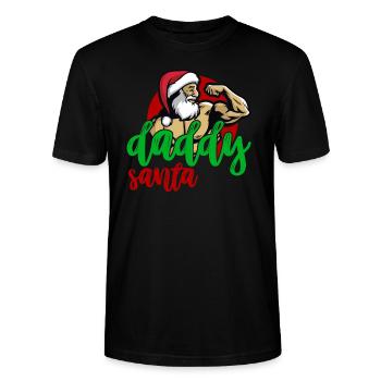Weihnachten Vater Weihnachtsmann Papa Dad Daddies - Stanley/Stella Unisex Bio-T-Shirt CRAFTER - Schwarz - Vorne - Alina (178cm) & Michal (187cm)