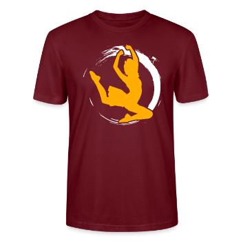 Dance - Stanley/Stella CRAFTER Unisex Organic T-Shirt - burgundy - Front - Alina (178cm) & Michal (187cm)