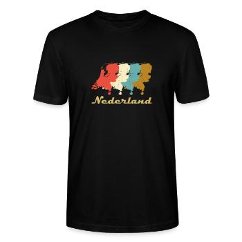 Nederland Pays-Bas cadeau - T-shirt bio CRAFTER Stanley Stella Unisexe - noir - Devant - Alina (178cm) & Michal (187cm)