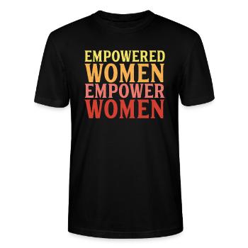 Empowered Women empower Women Geschenk - Stanley/Stella Unisex Bio-T-Shirt CRAFTER - Schwarz - Vorne - Alina (178cm) & Michal (187cm)
