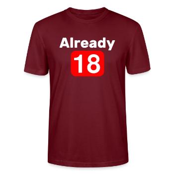 Déjà dix-huit 18 - T-shirt bio CRAFTER Stanley Stella Unisexe - bordeaux - Devant - Alina (178cm) & Michal (187cm)