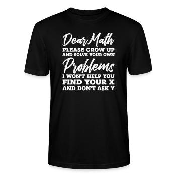 Problème de math - T-shirt bio CRAFTER Stanley Stella Unisexe - noir - Devant - Alina (178cm) & Michal (187cm)