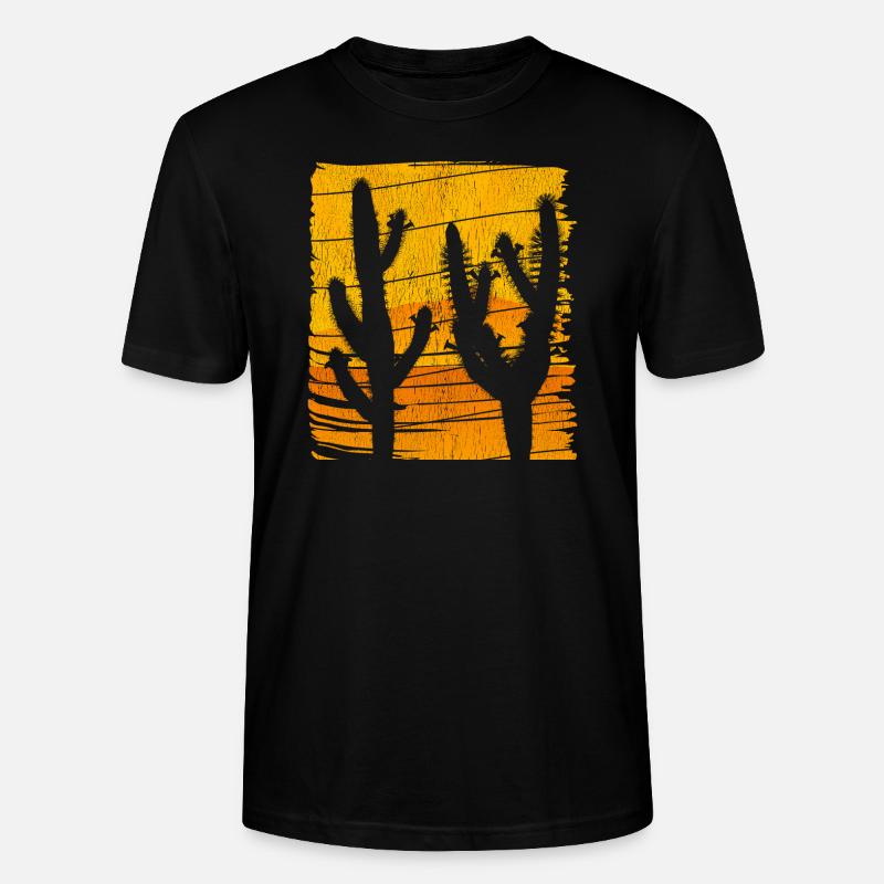 Cactus Cactus Sunset Retro - T-shirt bio CRAFTER Stanley Stella Unisexe - noir
