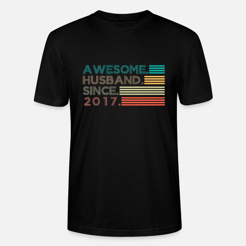 Awesome Husband since 2017 Geschenk - Stanley/Stella Unisex Bio-T-Shirt CRAFTER - Schwarz
