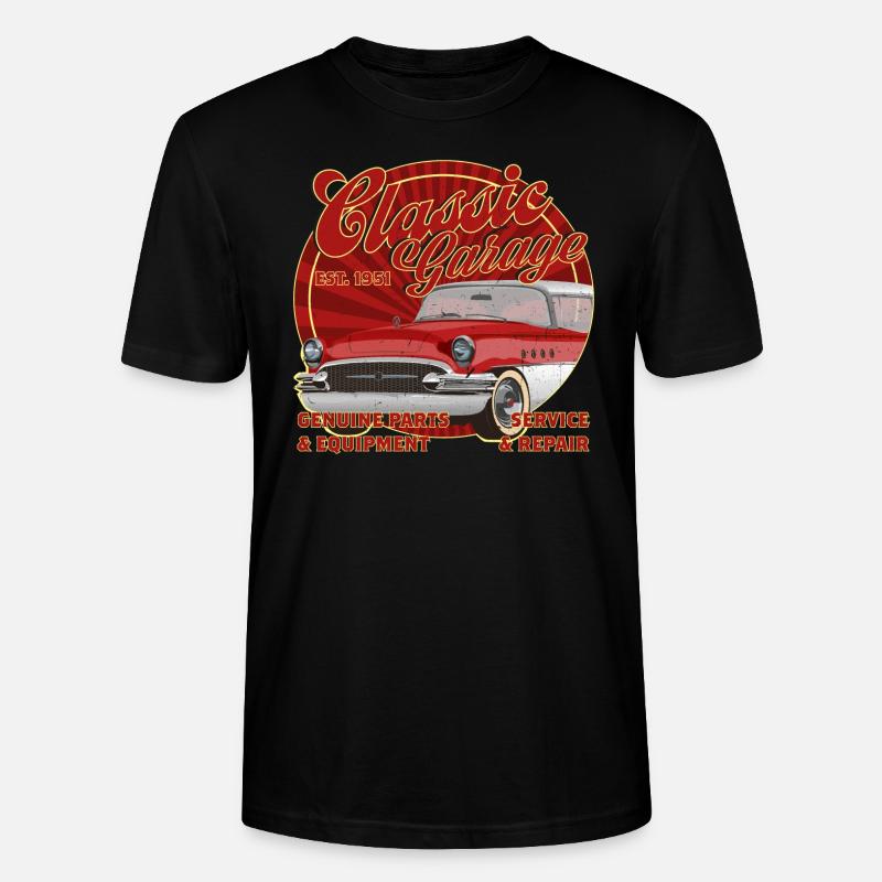Classic Garage Rockabilly Oldtimer - Stanley/Stella Unisex Bio-T-Shirt CRAFTER - Schwarz