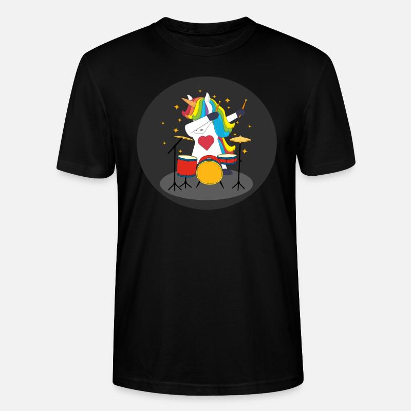 Dabbing Einhorn mit Schlagzeug - Stanley/Stella Unisex Bio-T-Shirt CRAFTER - Schwarz