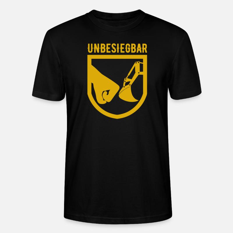 Unbesiegbar Bagger Baggerfahrer Geschenk - Stanley/Stella Unisex Bio-T-Shirt CRAFTER - Schwarz