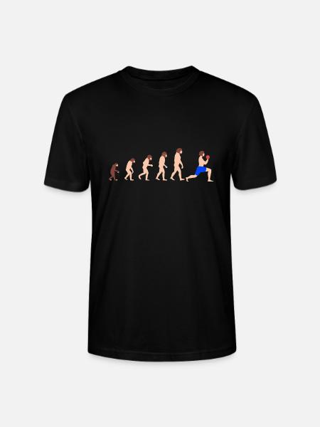 Evolution Weightlifting Bodybuilder Funny Gym - Stanley/Stella CRAFTER Unisex Organic T-Shirt - black