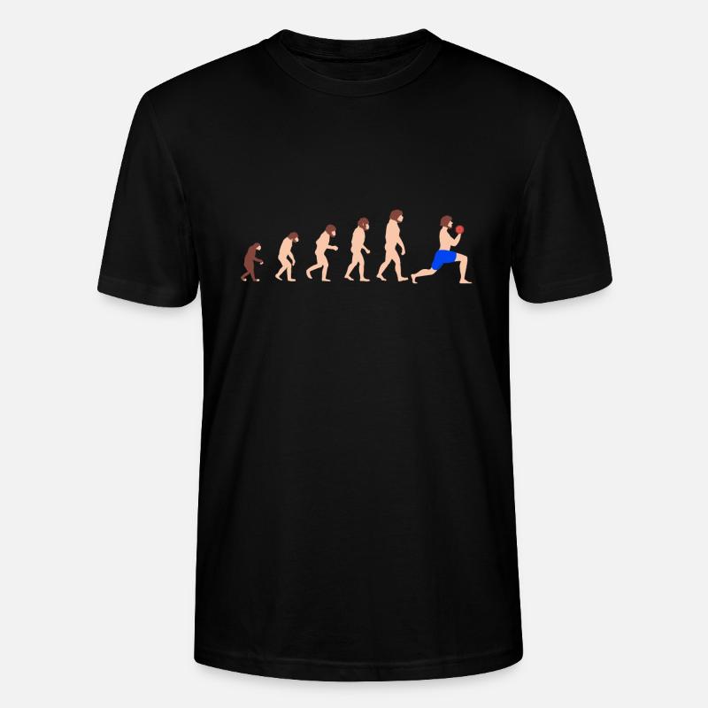 Evolution Weightlifting Bodybuilder Funny Gym - Stanley/Stella CRAFTER Unisex Organic T-Shirt - black
