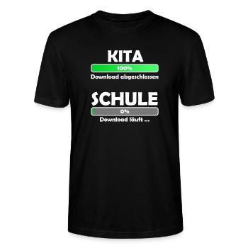 Schule loading - Schulbeginn - Einschulung - Stanley/Stella Unisex Bio-T-Shirt CRAFTER - Schwarz - Vorne - Alina (178cm) & Michal (187cm)