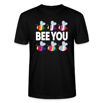 Bee you LGBTQ Pride Month Gay Lesbian - Stanley/Stella Unisex Bio-T-Shirt CRAFTER - Schwarz - Vorne - Alina (178cm) & Michal (187cm)