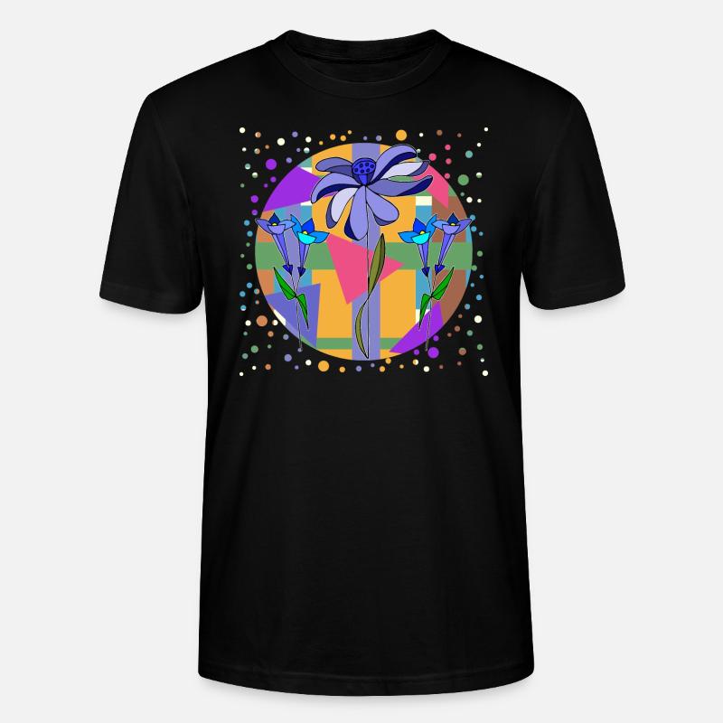 fleurs - T-shirt bio CRAFTER Stanley Stella Unisexe - noir