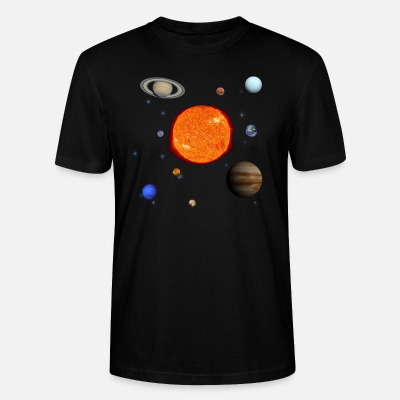 Unser Sonnensystem mit Pluto! - Stanley/Stella Unisex Bio-T-Shirt CRAFTER - Schwarz