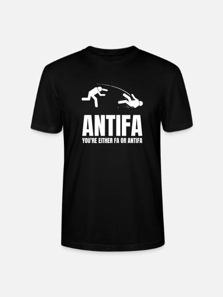 Antifa - You're Either Fa or Antifa - Stanley/Stella CRAFTER Unisex Organic T-Shirt - black