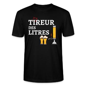 Tireur des Litres - T-shirt bio CRAFTER Stanley Stella Unisexe - noir - Devant - Alina (178cm) & Michal (187cm)