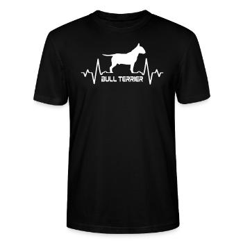 Bull Terrier - Stanley/Stella Uniseks bio-T-shirt CRAFTER - zwart - Voor - Alina (178cm) & Michal (187cm)