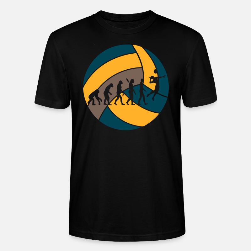 Volleyball evolution Ball Geschenk Spieler - Stanley/Stella Unisex Bio-T-Shirt CRAFTER - Schwarz