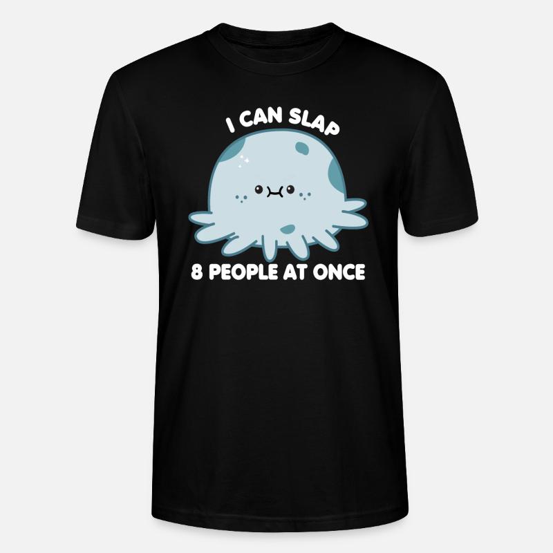 Funny Slapping Octopus - Octopus - Stanley/Stella CRAFTER Unisex Organic T-Shirt - black