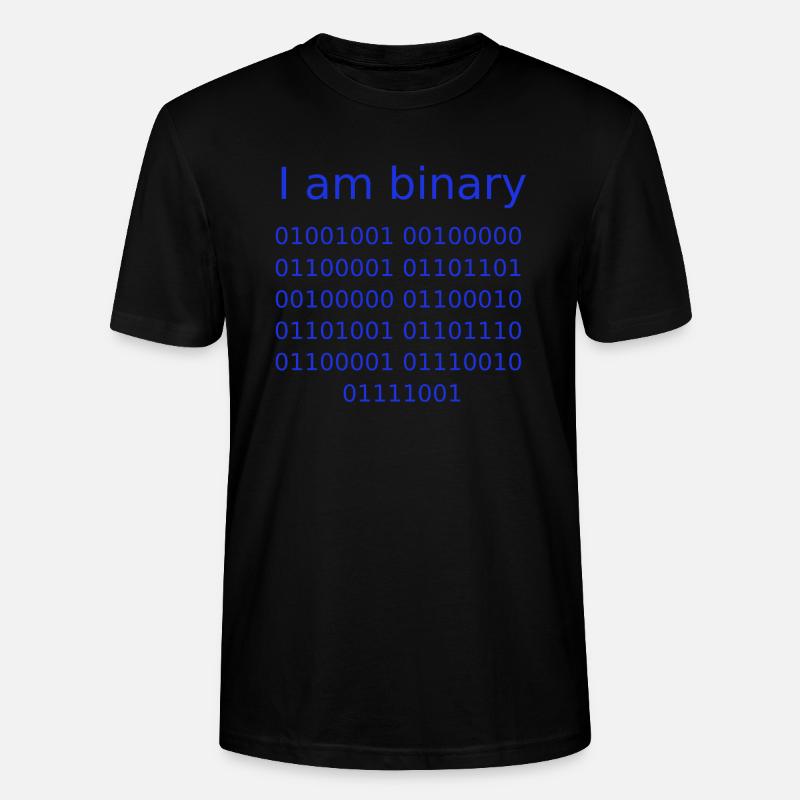 I am binary (Blue) - T-shirt bio CRAFTER Stanley Stella Unisexe - noir