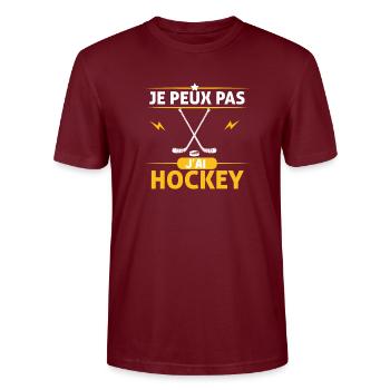Je Peux Pas J'ai Hockey - T-shirt bio CRAFTER Stanley Stella Unisexe - bordeaux - Devant - Alina (178cm) & Michal (187cm)