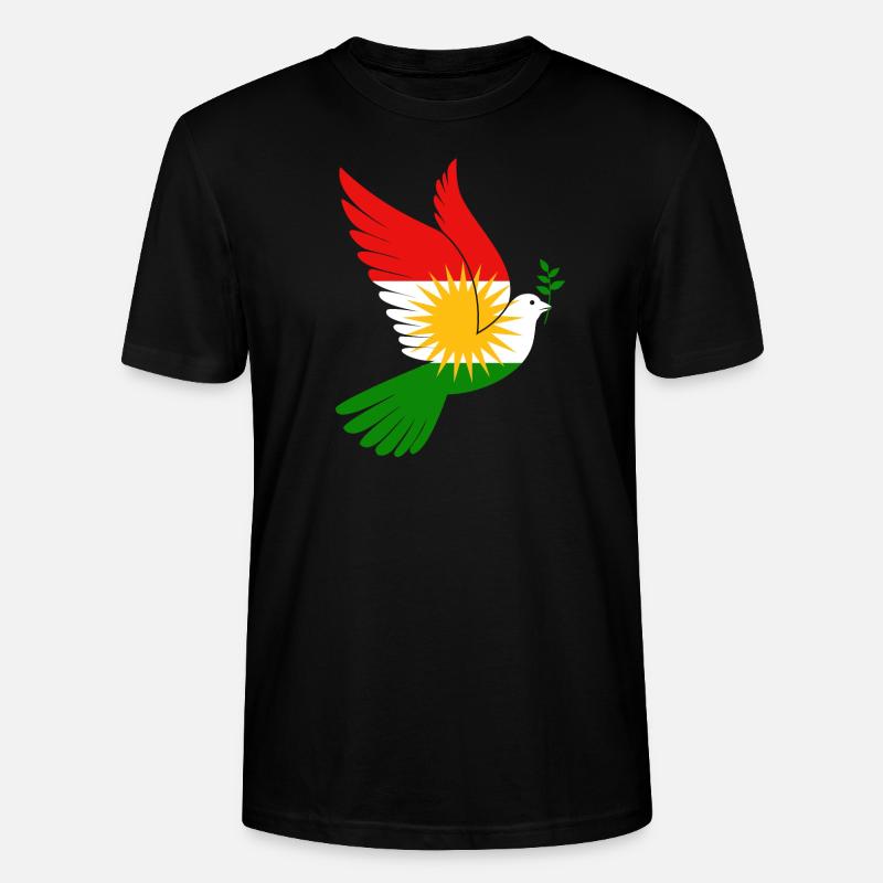 Taube Kurdistan Peace - Stanley/Stella Unisex Bio-T-Shirt CRAFTER - Schwarz