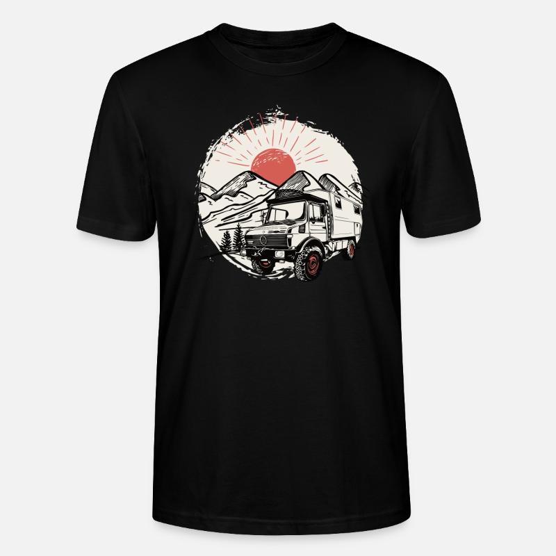 Camping - Unimog - Aventure - Oldtimer - T-shirt bio CRAFTER Stanley Stella Unisexe - noir
