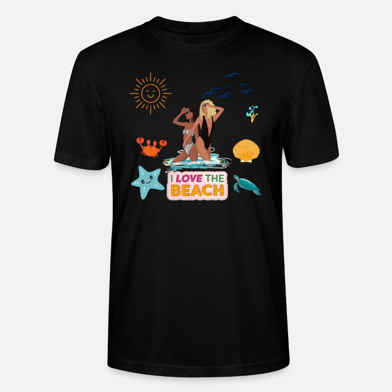 J’adore la plage - T-shirt bio CRAFTER Stanley Stella Unisexe - noir