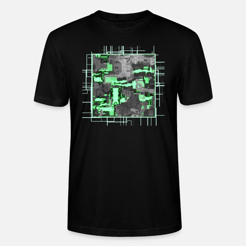 Carte mère stylisée verte - T-shirt bio CRAFTER Stanley Stella Unisexe - noir