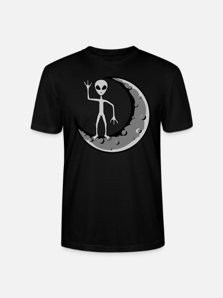 Moon Alien waves standing - Stanley/Stella CRAFTER Unisex Organic T-Shirt - black