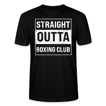 Club de boxe Straight outta - T-shirt bio CRAFTER Stanley Stella Unisexe - noir - Devant - Alina (178cm) & Michal (187cm)