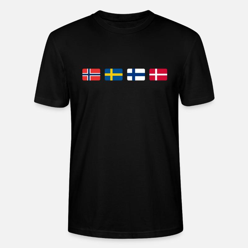 SCANDINAVIAN FLAGS - Stanley/Stella Unisex Bio-T-Shirt CRAFTER - Schwarz