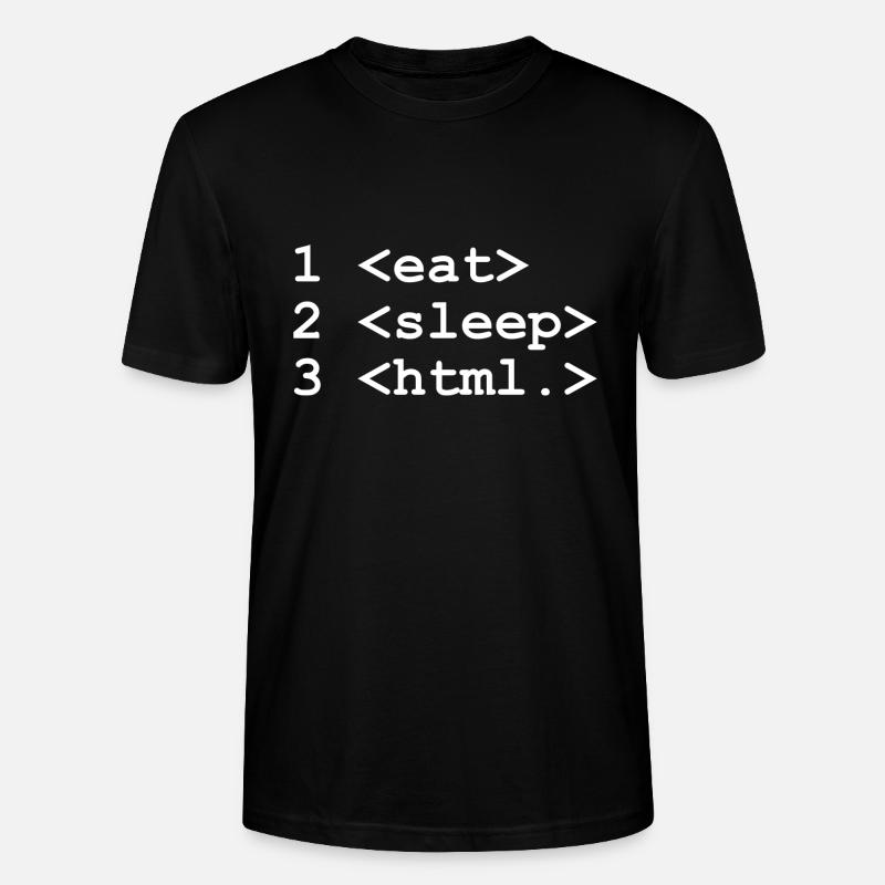 Manger du sommeil HTML - T-shirt bio CRAFTER Stanley Stella Unisexe - noir