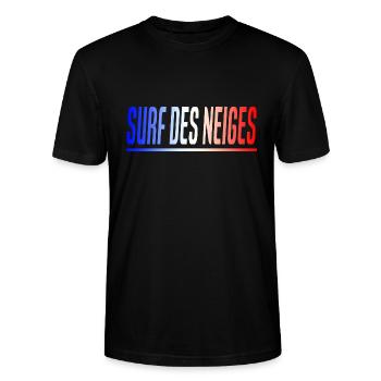 SURF DES NEIGES CADEAU SPORT SURFEUR FRANCE - T-shirt bio CRAFTER Stanley Stella Unisexe - noir - Devant - Alina (178cm) & Michal (187cm)