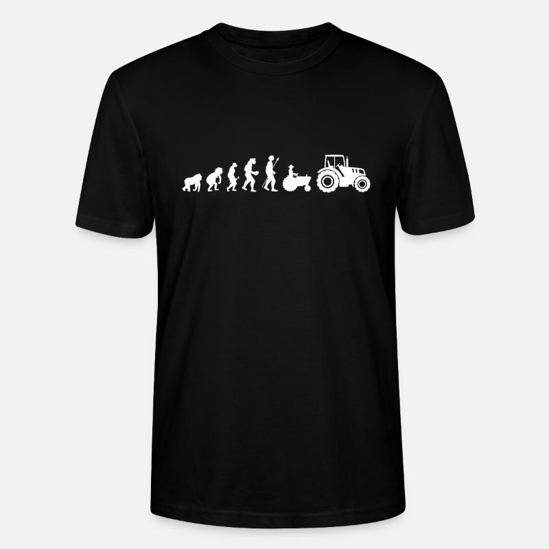 Tractor evolution - Stanley/Stella CRAFTER Unisex Organic T-Shirt - black