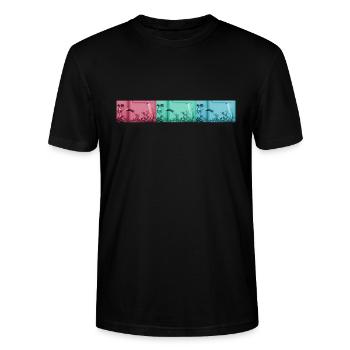 BikeLife Bird - Stanley/Stella Unisex Bio-T-Shirt CRAFTER - Schwarz - Vorne - Alina (178cm) & Michal (187cm)